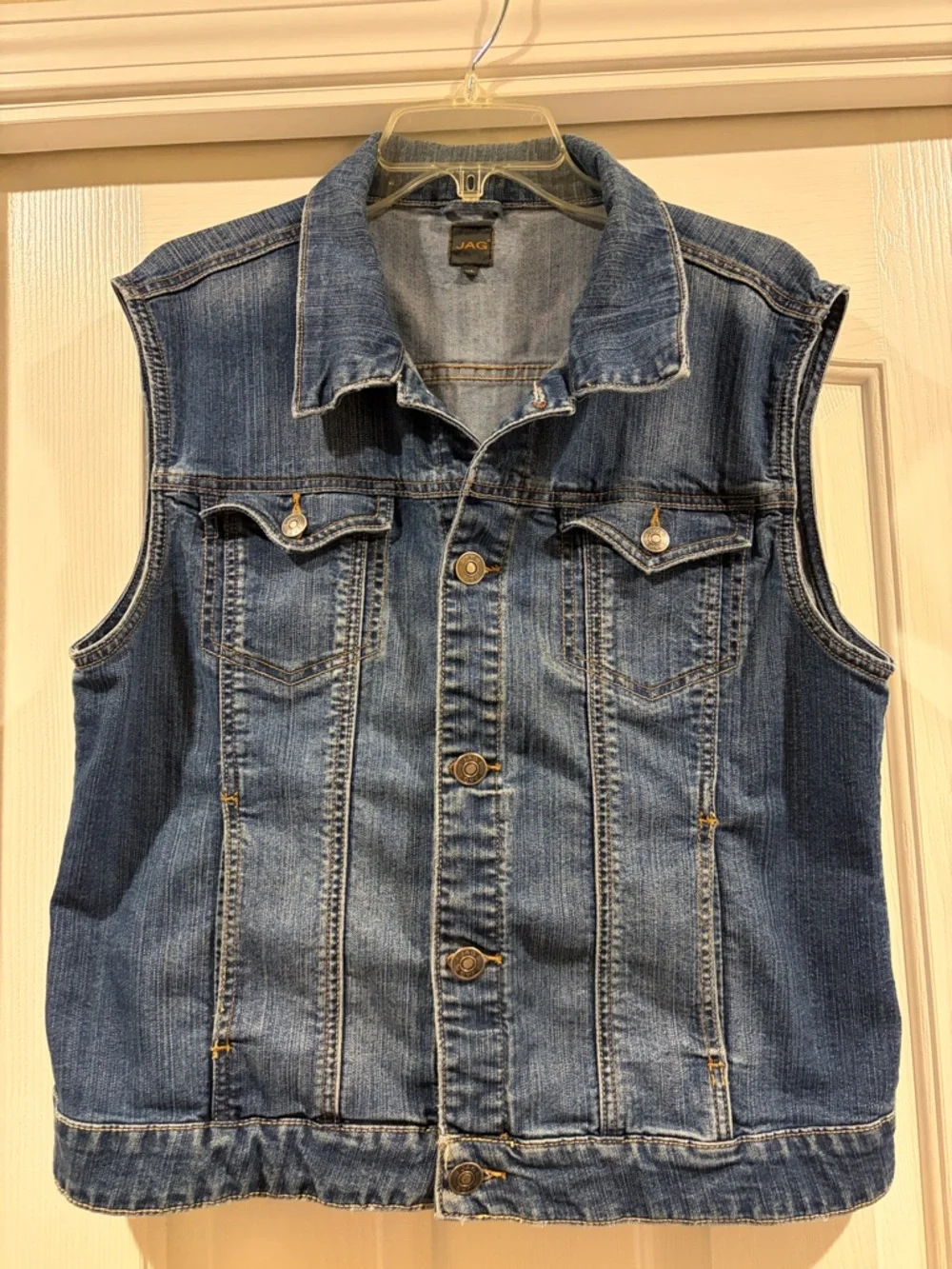 Jag Classic Blue Denim Vest size XL excellent cond. - Picture 3 of 5